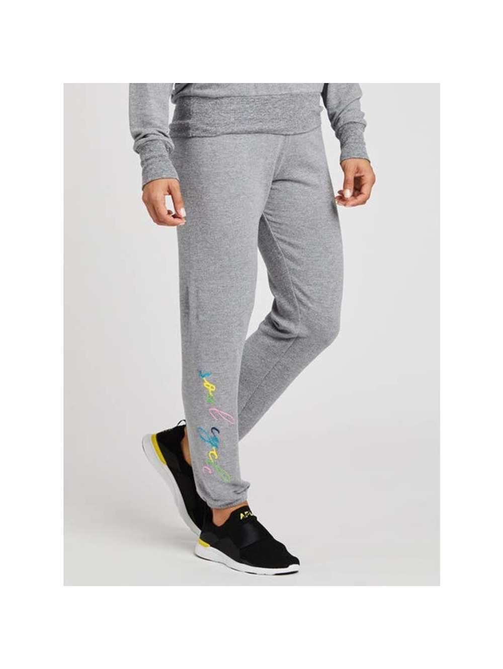 Monrow Embroidery Sweatpants Unisex Adults Large Gray Good